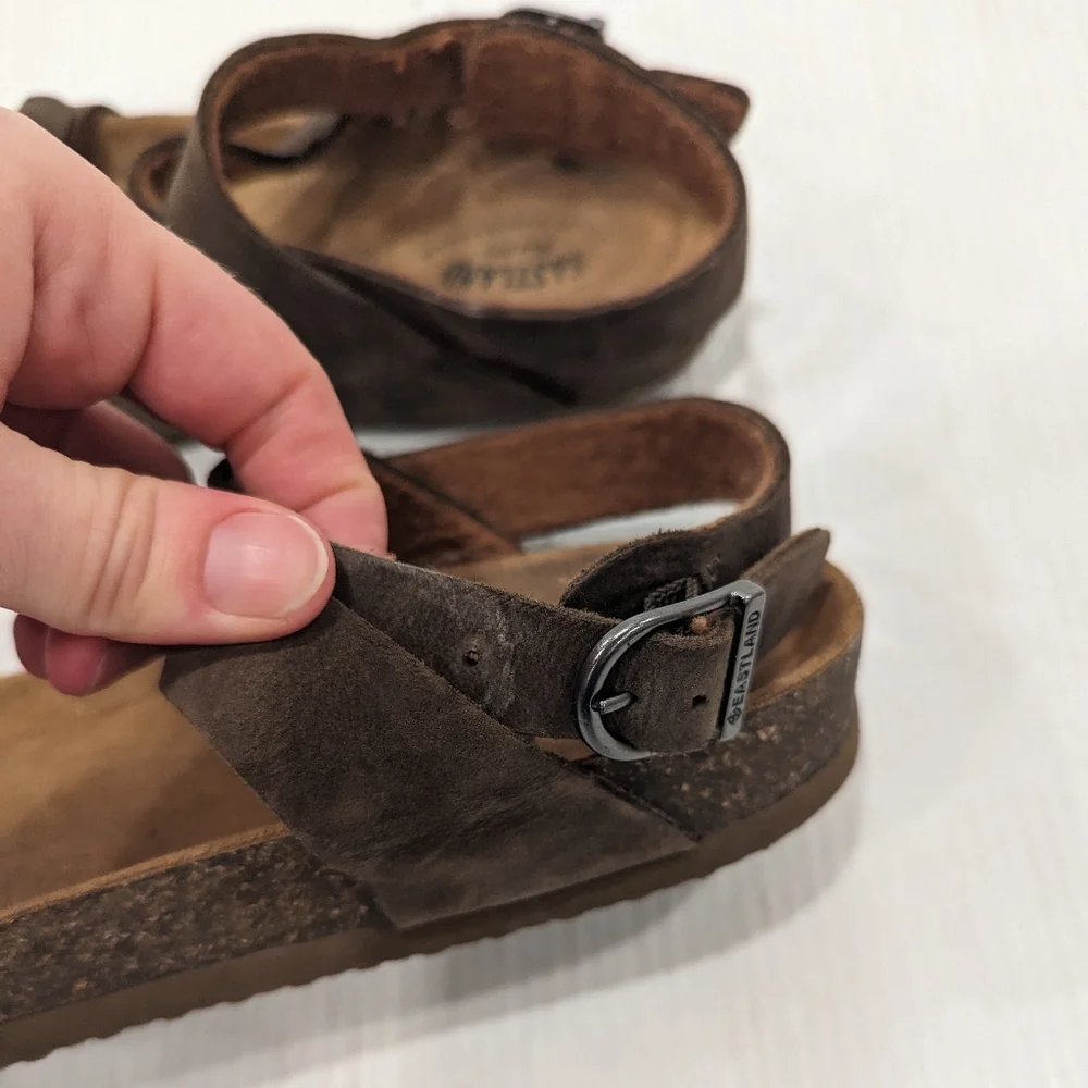 EASTLAND women's strappy brown leather sandals size 11